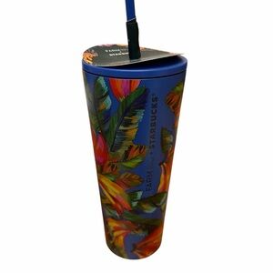 Starbucks x Farm Rio 24 oz tumbler with straw. Brand new.